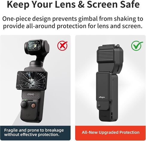 Hard Case for DJI Osmo Pocket 4,All-Round Protective Cover with Felt Lining, Shockproof, Scratch-Resistant, Dustproof Gimbal Protector, One-Piece Flip Design, Semi-Transparent Charging View in Kuwait