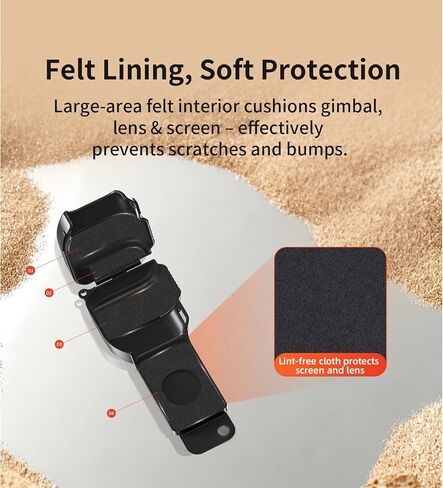 Hard Case for DJI Osmo Pocket 4,All-Round Protective Cover with Felt Lining, Shockproof, Scratch-Resistant, Dustproof Gimbal Protector, One-Piece Flip Design, Semi-Transparent Charging View in Kuwait