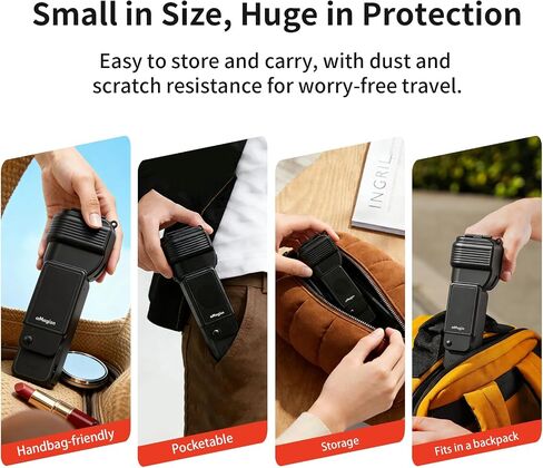Hard Case for DJI Osmo Pocket 4,All-Round Protective Cover with Felt Lining, Shockproof, Scratch-Resistant, Dustproof Gimbal Protector, One-Piece Flip Design, Semi-Transparent Charging View in Kuwait