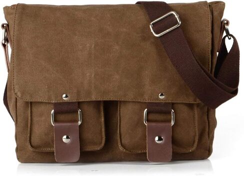 Men's Lightweight Vintage Waterproof Canvas DSLR SLR Shockproof Camera Shoulder Messenger Bag Sling bag in Kuwait
