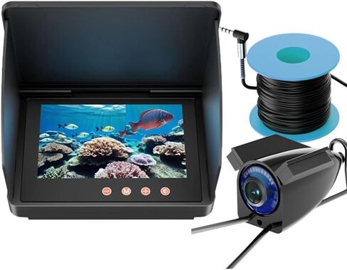 4.3 Inch Underwater Fishing Camera With 220° Wide Angle Lens, IP68 Waterproof Fish Finders For Ice River Boats, Muddy Water Penetration, 5000MAh For Battery(camera30m) in Saudi Arabia