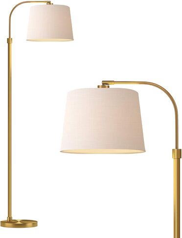 Oneach 62" Gold Floor Lamp for Living Rooms Tall Arc Standing Lamps for Bedrooms Industrial Corner Nursery Girls Kid Vintage Mid-Century Modern Reading Light Office Antique Brass Shade Lantern in Kuwait