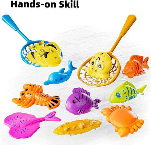 TEMI Fishing Toy for Kids 3-8 Years Old, Magnetic Fishing Pole for Toddlers | Bath Toy for Child, Summer Water Toys for Boys and Girls, Outdoor and Indoor Toys, Gifts for Birthday and Holidays in Kuwait
