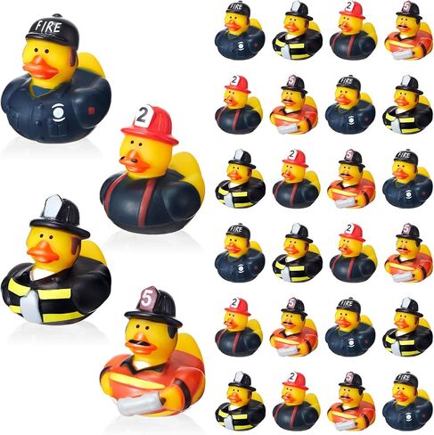 Deekin 100 Pcs Fireman Rubber Ducks Bulk 2 Inch Rubber Ducks Party Favor Decorations for Birthday Pool Party Occupation Cosplay in Kuwait