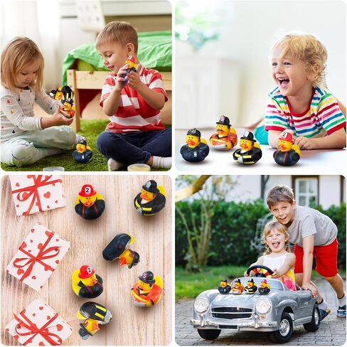 Deekin 100 Pcs Fireman Rubber Ducks Bulk 2 Inch Rubber Ducks Party Favor Decorations for Birthday Pool Party Occupation Cosplay in Kuwait