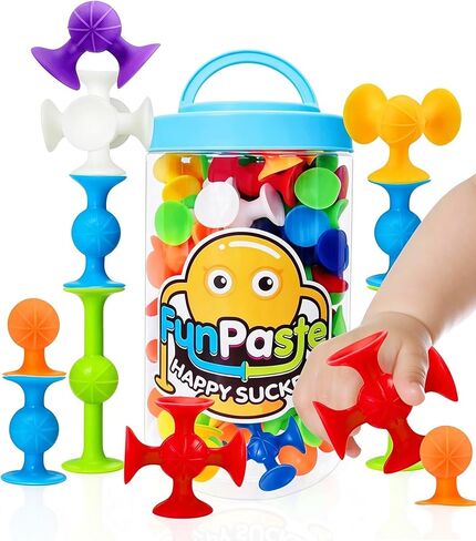 Suction Bath Toys for Baby, 24 Piece Starter Set Suction Cup Toys Stocking Stuffers Preschool Sensory Fidget Toys for Toddlers 1-3 4-8 | No Hole Bath Toy | BPA Free OT(Large) in Kuwait