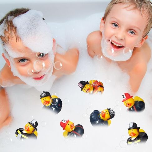 Deekin 100 Pcs Fireman Rubber Ducks Bulk 2 Inch Rubber Ducks Party Favor Decorations for Birthday Pool Party Occupation Cosplay in Kuwait