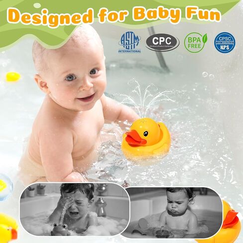 Baby Bath Toys Spraying Duck for Toddlers, Water Play Sprinkler for Babies | Cute Duck Design Bathtub Pool Water Toys with Fountain Spray, Fun Baby Bath Companion, Baby Boys Girls Birthday Gifts 12M+ in Kuwait