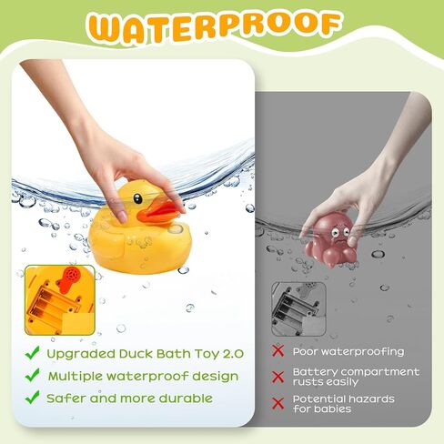 Baby Bath Toys Spraying Duck for Toddlers, Water Play Sprinkler for Babies | Cute Duck Design Bathtub Pool Water Toys with Fountain Spray, Fun Baby Bath Companion, Baby Boys Girls Birthday Gifts 12M+ in Kuwait