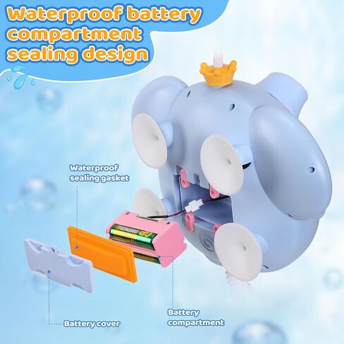 Bath Toys Light Up Baby Bath Toys for Kids Ages 1-3 4-8 Bath Bubble Machine 2 in 1 with Baby Shower Head Toddler Bath Toys with Colourful RGB Light in Kuwait