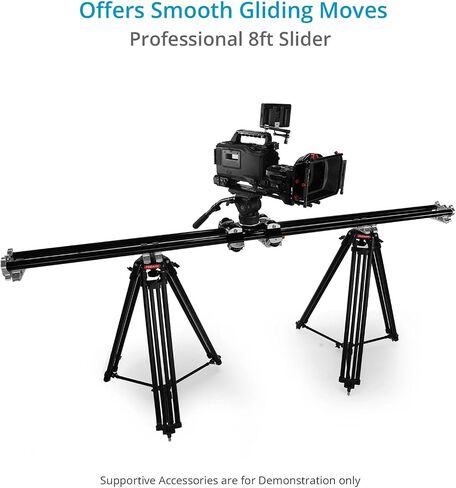 Proaim Professional 8ft Camera Slider | 15kg Payload & 100mm Bowl Mount | Tool-free assembly, 38mm aluminum rails, 16 precision bearings and overslung or underslung camera operation. in Kuwait