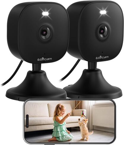 3MP Cameras for Home Security, Plug-in Security Camera Outdoor/Indoor w/Color Night Vision&Motion Detection for Baby/Pet/Vehicle Monitor, 5G/2.4GHz Dog Camera w/2-Way Audio/Cloud&SD Card Storage in Kuwait