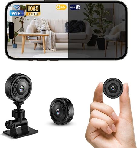 WiFi Security Camera, 1080P Indoor with Motion Alert | Works with App, Remote Viewing Anywhere, 2-Way Audio, Motion-Activated, Night Vision, Small Compact, Fits Home/Office in Kuwait