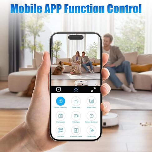 WiFi Security Camera, 1080P Indoor with Motion Alert | Works with App, Remote Viewing Anywhere, 2-Way Audio, Motion-Activated, Night Vision, Small Compact, Fits Home/Office in Kuwait