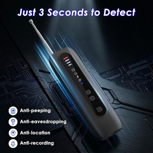 Hidden Camera Detector, 6-in-1 RF Bug Detector for WiFi 4G 5G Signals, GPS Tracker Finder and Listening Device Detector with Infrared Lens Finder in Kuwait