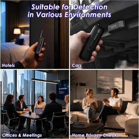 Hidden Camera Detector, 6-in-1 RF Bug Detector for WiFi 4G 5G Signals, GPS Tracker Finder and Listening Device Detector with Infrared Lens Finder in Kuwait