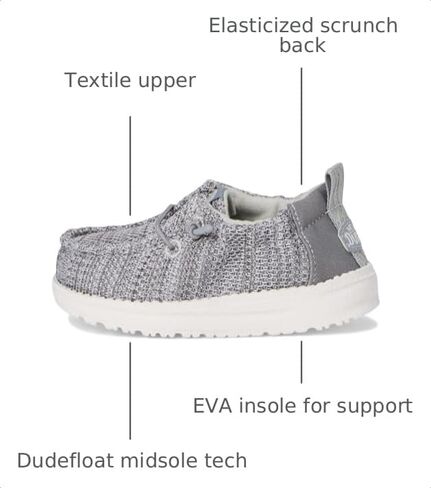 HEYDUDE Infant LILDUDE Core Slip On Shoes | Easy On Elastic Scrunch Collar in Kuwait