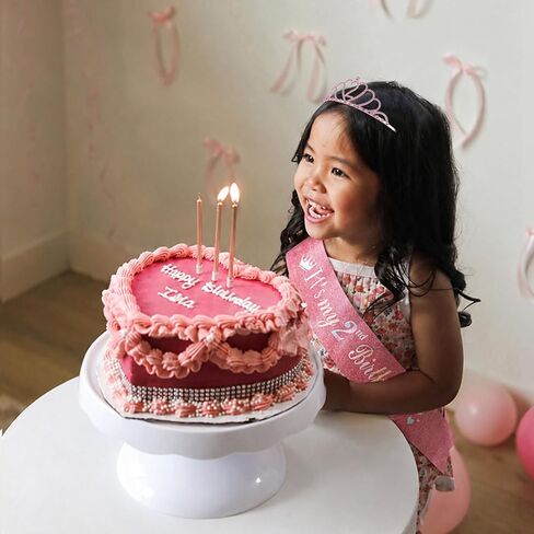 CUBACO 2nd Birthday Girl Crown and Sash, 2 year old girl birthday gift 2nd Decorations for Girls 2 Year Old Girl Gifts Outfit Suitable for Party Favors Decorations in Kuwait