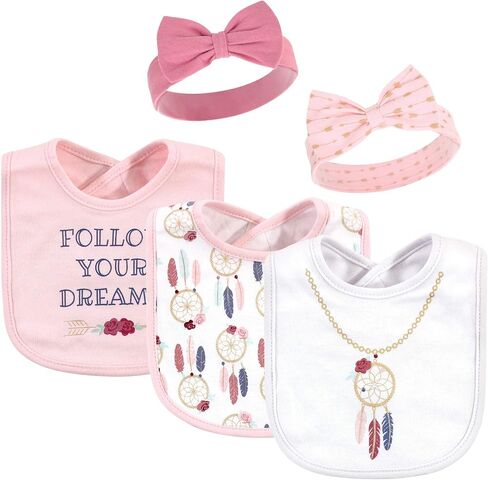 Little Treasure baby-girls Bib and Headband Set in Kuwait