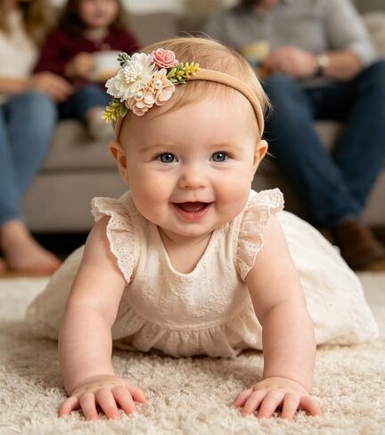 3PCS Baby Girl Floral Headbands Newborn Soft Elastic Hair Bands Accessories in Kuwait