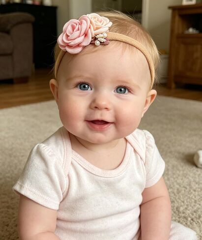 3PCS Baby Girl Floral Headbands Newborn Soft Elastic Hair Bands Accessories in Kuwait