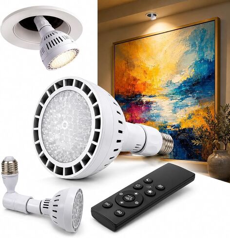 Method Lights ML-Direct Ultra LED Picture Light for Artwork – Gallery-Quality Lighting, 3000+ Lumens, CRI 95+, RF Remote, Dimmable 2700K–7000K, E26 Screw-in Light for Paintings & Wall Art in Kuwait