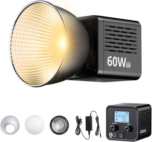 ULANZI C60 60W Bi-Color COB Video Light, 537g Portable Handheld with 3300mAh Battery, 2500K-6500K Continuous Output Lighting, Mini Bowens Mount for Video Photography in Kuwait