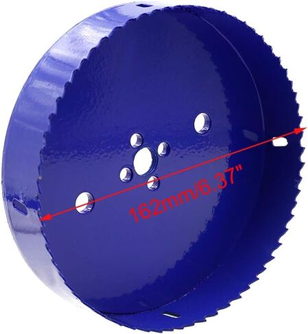 Luomorgo 6 3/8 inch 162mm Hole Saw, HSS Bi-Metal Hole Cutter | 1 1/4 inch Cutting Depth, For Wood Cornhole Boards Plastic Drywall Fiberboard in Saudi Arabia