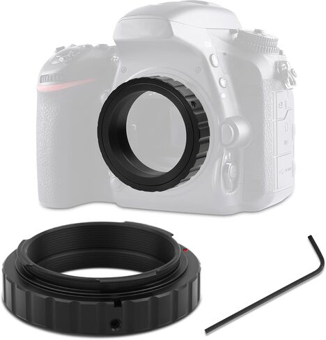 Astromania M42 T2 T Ring Telescope Photo Adapter for 42mm Pentax-K SLR/DSLR | Black Anodized Aluminum Alloy,Equipped with Hex Wrench,Basic Camera Adapter for Bayonet to T2 Thread,Achieve Astrophotography in Kuwait