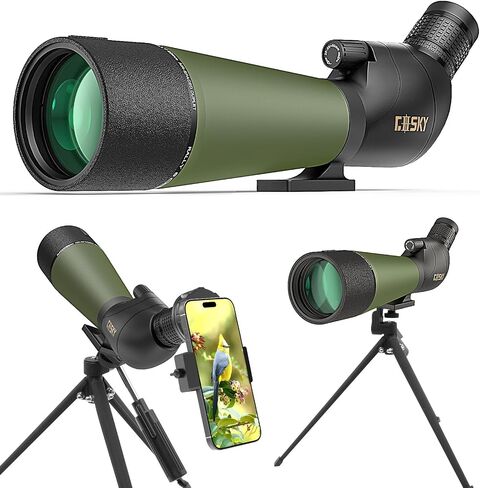 Gosky Flagship DiamondEdge Spotting Scope 20-60x80 for Bird Watching | Waterproof Spotter Scope with Tripod, Phone Adapter, Carrying Bag - BAK4 High Definition for Target Shooting Wildlife Viewing in Kuwait