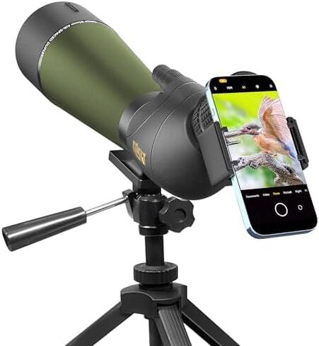 Gosky Flagship DiamondEdge Spotting Scope 20-60x80 for Bird Watching | Waterproof Spotter Scope with Tripod, Phone Adapter, Carrying Bag - BAK4 High Definition for Target Shooting Wildlife Viewing in Kuwait