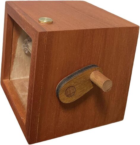 Photo Flipbook Display Box Hand Cranked Motion Picture Frame Wooden Album Rotation Machine Rustic Gift Suitable for Gift Giving Family Gathe, Walnut in Kuwait