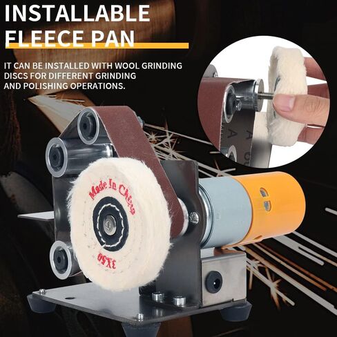 Mini Belt Sander Electric Knife Sharpener Polishing Grinding Tool | 7 Adjustable Speed, Power Belt Grinder for Woodworking, Metal Working DIY in Kuwait