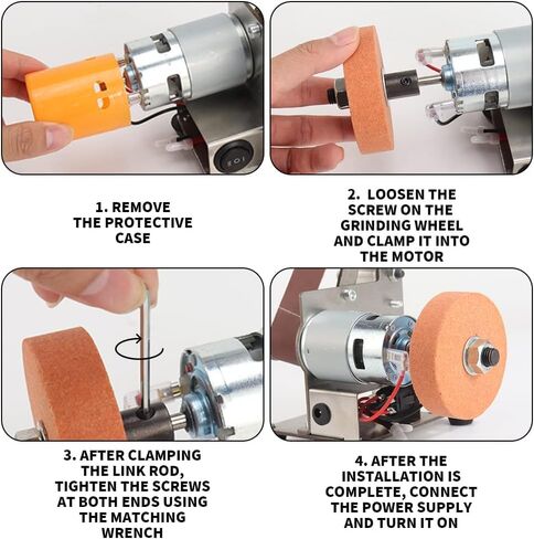 Mini Belt Sander Electric Knife Sharpener Polishing Grinding Tool | 7 Adjustable Speed, Power Belt Grinder for Woodworking, Metal Working DIY in Kuwait