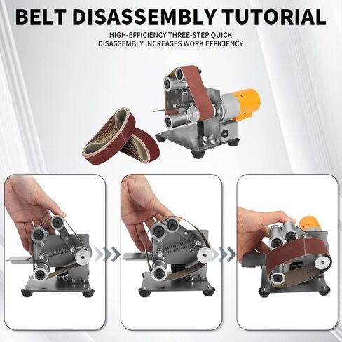 Mini Belt Sander Electric Knife Sharpener Polishing Grinding Tool | 7 Adjustable Speed, Power Belt Grinder for Woodworking, Metal Working DIY in Kuwait