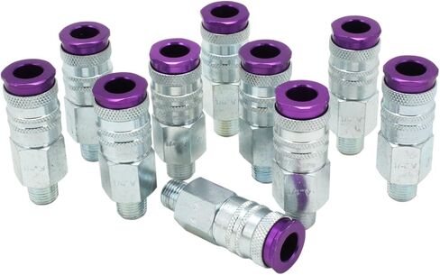 Milton 765VC ColorFit HighFlowPRO Couplers, V-style Purple, 1/4" NPT Male, Box of 10 in Kuwait