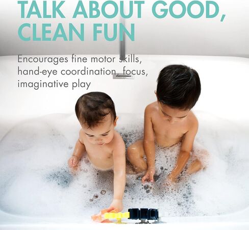 Boon Cogs Baby Bath Toys - Spinning Gear Themed Sensory Baby Toys for Bathtub - Suction Toys for Bathtub Walls - Navy and Yellow - 5 Count - Ages 12 Months and Up in Kuwait
