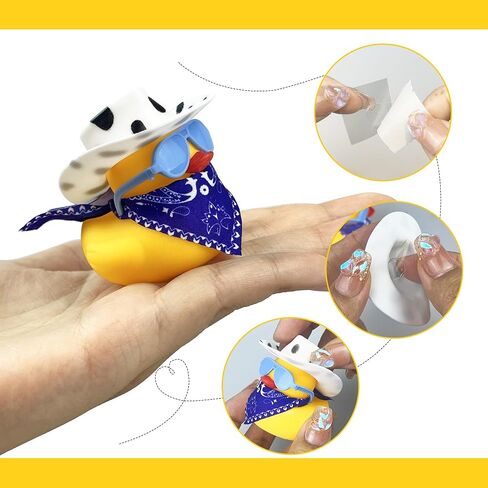 36 Sets Cowboy Ducks with Mini Hat Scarf and Sunglasses Mini Bath Duck Toys for Birthday Swimming Party Gift Favor Decorations in Kuwait