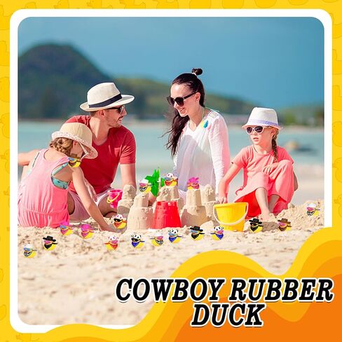 36 Sets Cowboy Ducks with Mini Hat Scarf and Sunglasses Mini Bath Duck Toys for Birthday Swimming Party Gift Favor Decorations in Kuwait
