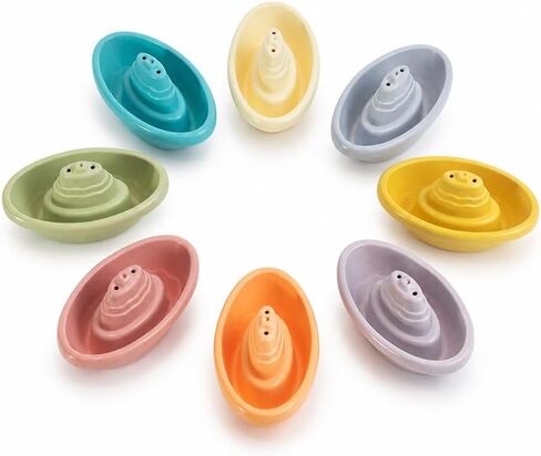 8 Pack Baby Bath Toys Floating Boats,Bathtub&Pool Toys for Kids Ages 1 2 3 | Colorful Stacking Bath Toys for ToddlersWater Toys for Babies 6-12 Months and Toddlers in Kuwait