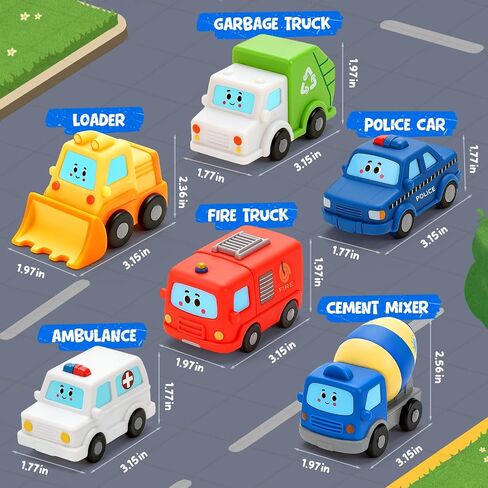 Baby Bath Toys for Kids Ages 1-3, 6 Pack Floating Vehicle Pool Toys | Soft Squeezable, Mold Free, No Hole, Toddler Bathtub Toys, Newborn Shower Gifts for Infant Boys & Girls in Kuwait
