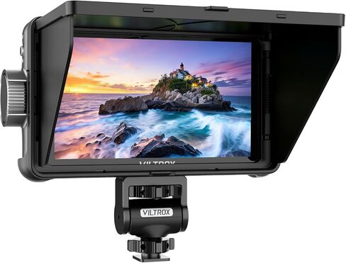 VILTROX Camera Field Monitor Touchscreen Camera Monitor, Full HD 1920x1080 Video Monitoring, 3D Lut, RGB Parade with Sunshade Hood and Battery for Sony Canon Nikon (DC-550 PRO) in Kuwait