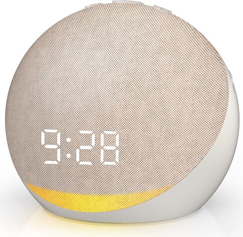 Sound Machine Alarm Clock for Bedroom: 25 Natural Sleep Sounds | White Noise Machine for Adults Kids Baby - Gentle Wake Up Alarm with Bluetooth Speaker - Putty in Kuwait