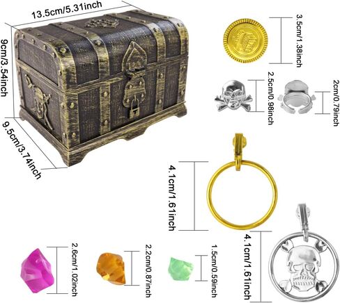 Pirate Treasure Chest Toys Kids Storage Box with Lock for Party Favors | Adventurous Treasure Box, For Boys, Props Party Favors Decoration in Kuwait
