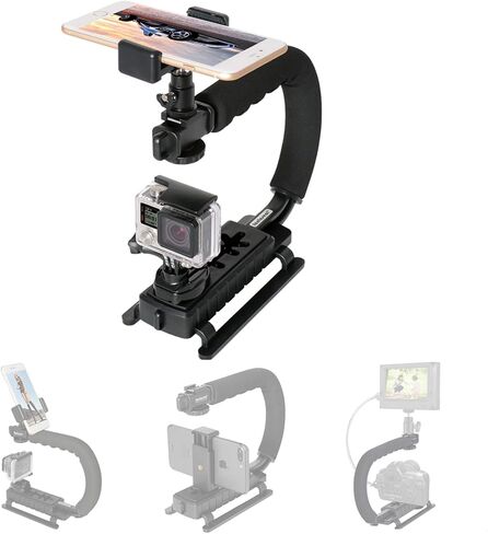 Fantaseal 4in1 DSLR/Mirrorless/Action Camera +Camcorder +Smartphone Stabilizer Holder We-Media YouTube Vlog Low Position Video Rig Mount Fit for GoPro Sony DJI OSMO Action Nikon Canon iPhone Samsung in Kuwait