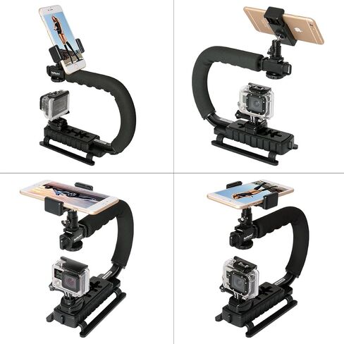 Fantaseal 4in1 DSLR/Mirrorless/Action Camera +Camcorder +Smartphone Stabilizer Holder We-Media YouTube Vlog Low Position Video Rig Mount Fit for GoPro Sony DJI OSMO Action Nikon Canon iPhone Samsung in Kuwait
