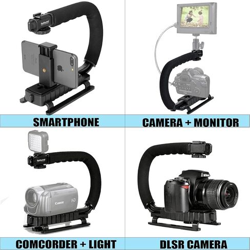 Fantaseal 4in1 DSLR/Mirrorless/Action Camera +Camcorder +Smartphone Stabilizer Holder We-Media YouTube Vlog Low Position Video Rig Mount Fit for GoPro Sony DJI OSMO Action Nikon Canon iPhone Samsung in Kuwait