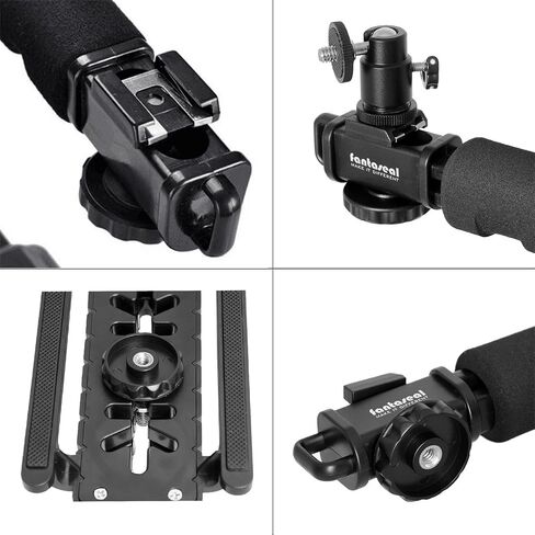 Fantaseal 4in1 DSLR/Mirrorless/Action Camera +Camcorder +Smartphone Stabilizer Holder We-Media YouTube Vlog Low Position Video Rig Mount Fit for GoPro Sony DJI OSMO Action Nikon Canon iPhone Samsung in Kuwait
