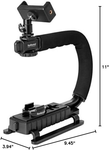 Fantaseal 4in1 DSLR/Mirrorless/Action Camera +Camcorder +Smartphone Stabilizer Holder We-Media YouTube Vlog Low Position Video Rig Mount Fit for GoPro Sony DJI OSMO Action Nikon Canon iPhone Samsung in Kuwait