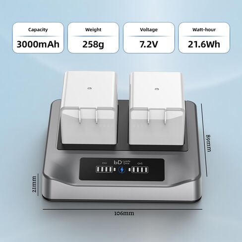 2026 Upgrade 2-Pack 3000mAh Replacement Battery with PD Fast Charging Station Compatible with Arlo Pro, Pro 2 Camera [7.2V, 21.6Wh] in Kuwait